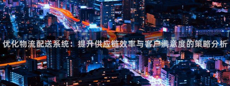 旺财28h5链接：优化物流配送系统：