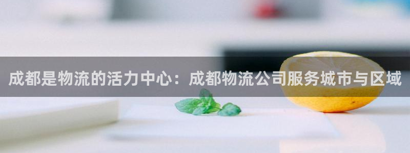 旺财28麻将：成都是物流的活力中心：